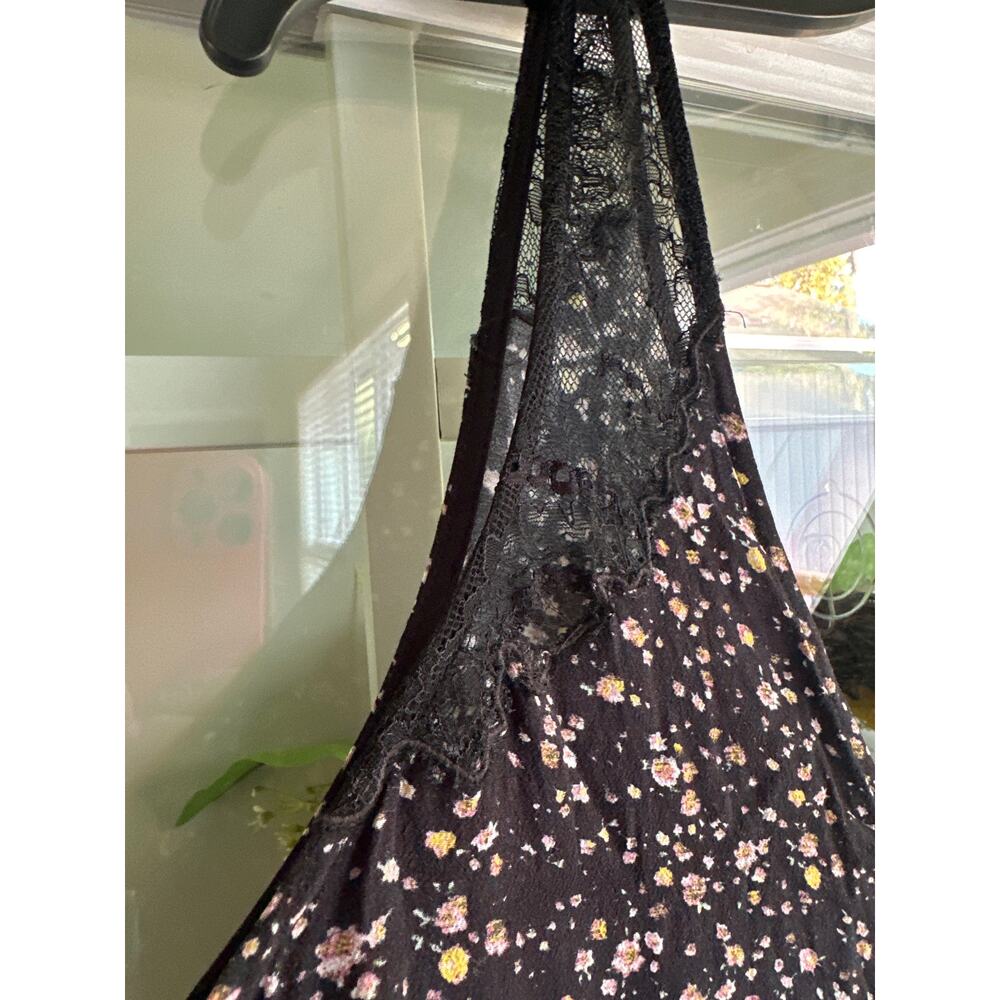 AllSaints Cate Pepper Jumpsuit Women’s Medium Black Floral Wide Leg Boho - Picture 2 of 16